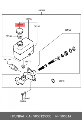 Крышка бачка тормозной жидкости 5853125300 HYUNDAI KIA