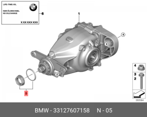 Гайка BMW 1 (E82) редуктора заднего моста OE 33 12 7 607 158 BMW