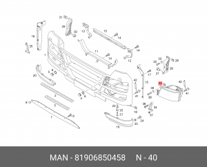 Насадная клеточная гайка M8-20X25,8X5,0- 81906850458 MAN