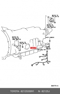 кронштейн проводки АКПП!\ Toyota 82125-33091 TOYOTA