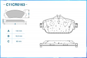 Тормозные колодки передние Low Metallic C11CR0163 C11CR0163 CWORKS