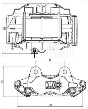 Суппорт торм. Toyota Land Cruiser 80 (89-)/Hilux (89-) перед. прав. d=43мм (CF 0 CF 002434 TRIALLI