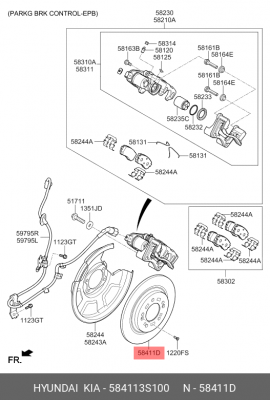 Диск тормозной HYUNDAI Sonata YF (16-) KIA Optima (16-) задний (1шт.) OE 584113S100 HYUNDAI KIA