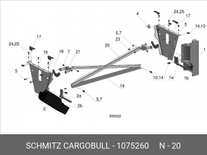 Диагональная стойка, оцинкован. Schmitz 1075260 SCHMITZ CARGOBULL