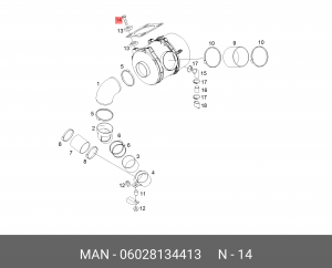 болт! M10x40-10.9\MAN 06028134413 MAN