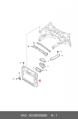 Панель VW Jetta (13-) крепления радиатора OE 5CU 805 588 D VAG