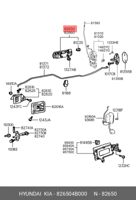 Ручка HYUNDAI Porter двери наружная левая OE 826504B000 HYUNDAI KIA