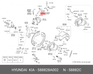Шланг тормозной передний L=650, D=17 AERO-SPACE 588828A002 HYUNDAI KIA