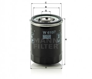 Фильтр масляный W610/7 Mann-Filter (26300-02750) Hyundai W6107 MANN FILTER
