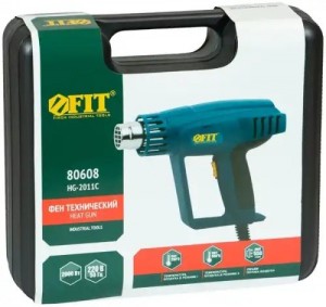 Фен промышленный термопистолет 2000Вт 250/550град. (кейс, комплект насадок) FIT 80608 FIT