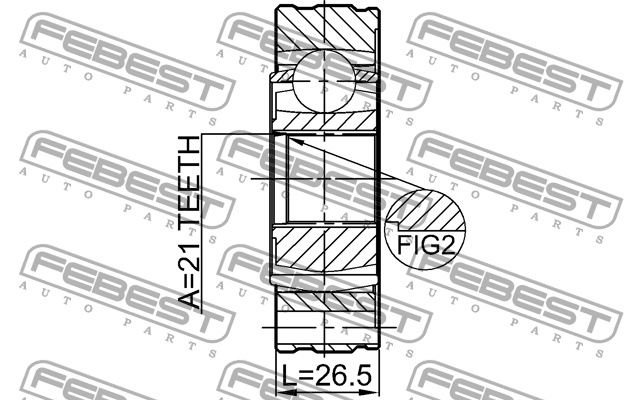 ШРУС карданного вала 21X74 0711-JB416SHA FEBEST