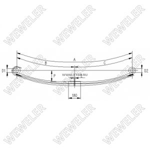 рессора 2-х листовая ! \ DAF 75CF/85CF/CF75/CF85/XF105/XF95 F017T765ZA75 WEWELER