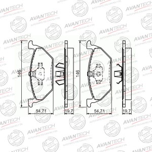 Колодки тормозные дисковые Avantech передние без датчика AV2804 AVANTECH