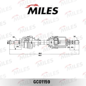 Привод в сборе передний левый RENAULT DUSTER 4x4 (GKN 305931) GC01159 GC01159 MILES