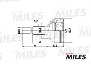 ШРУС наружный RENAULT LAGUNA 1.8-2.0 01- (SKF VKJA5382) GA20390 GA20390 MILES