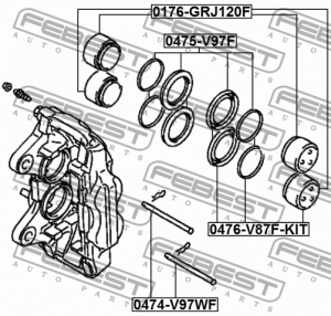 Втулка направляющая суппорта тормозного переднего MITSUBISHI PAJERO/MONTERO 08.0 0474-V97WF FEBEST