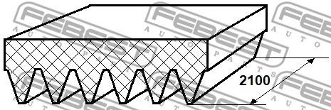 ремень поликлиновой! 6PK2100\ MB W124/W201 2.5D/TD 84> 88128-6L2100 FEBEST