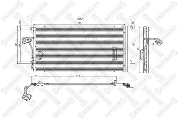 радиатор конд.\ Audi Q7, VW Touareg 02> 10-45182-SX STELLOX