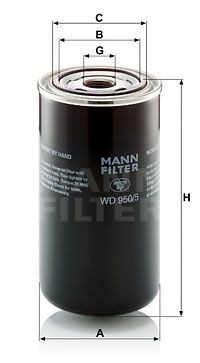Фильтр масляный H=172.0мм Вкручивается. CLAAS WD 950-5 MANN FILTER