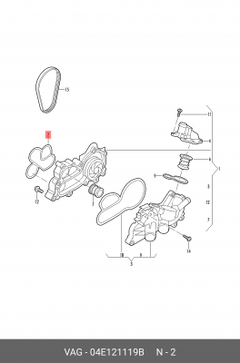 Прокладка насоса системы охлаждения 04E121119B 04E 121 119 B VAG