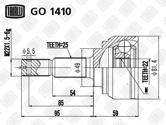 NISSAN TIIDA C11 (2007>) 22x49x25 GO 1410 TRIALLI