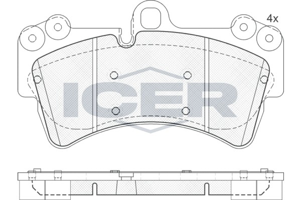 181595 колодки дисковые передние!\ VW Touareg 3.2i/4.2i/2.5TDi/5.0TDi диск 18' 0 181595 ICER