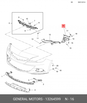 КРОНШТЕЙН ПАНЕЛИ БАМПЕРА  13264599 13264599 GENERAL MOTORS