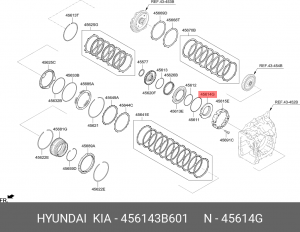 Кольцо стопорное HYUNDAI Creta (17-),Elantra (14-),i40 (12-) АКПП OE 456143B601 HYUNDAI KIA