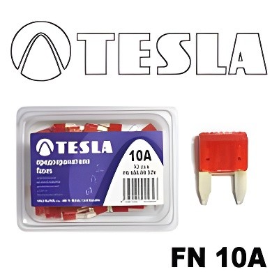 Предохранитель флажковый FN 10А мини TESLA FN 10A.50 TESLA