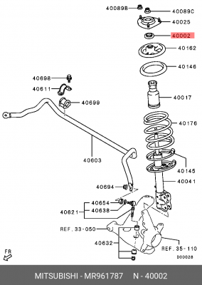 Подшипник опоры MITSUBISHI Colt (05-12) амортизатора переднего ОЕ MR961787 MITSUBISHI