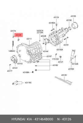 Сальник HYUNDAI Porter КПП (16х28х7) OE 431464B000 HYUNDAI KIA