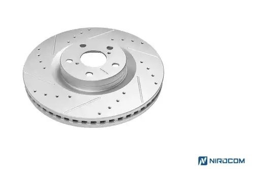 Передний левый тормозной диск Evolution с перфорацией и насечками, в покрытии GE JBR1568 POWERSTOP