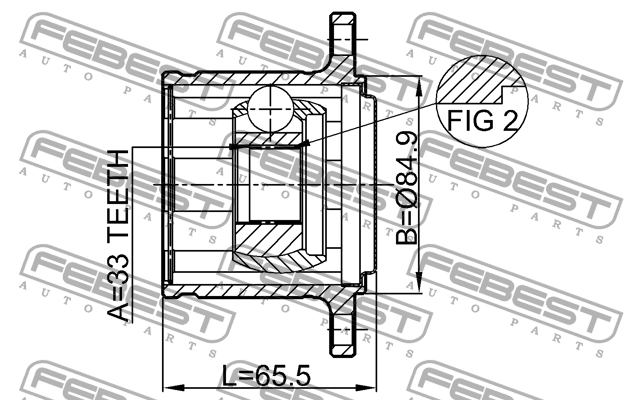 ШРУС внутр правый MITSUBISHI PAJERO/MONTERO SPORT CHALLENGER 2008- 0411-KB4RH 0411-KB4RH FEBEST