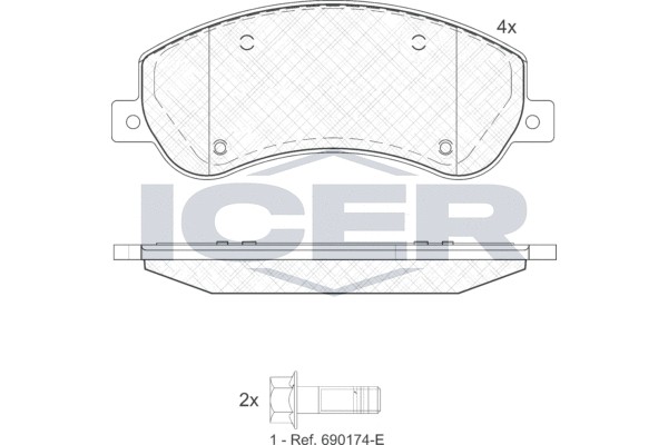 141793-204 колодки дисковые передние!\ VW Amarok 2.0TDi/BiTDi 10> 141793204 ICER