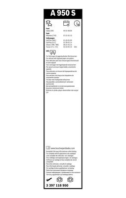 Щетка стеклоочистителя VW Sharan,Touran SEAT FORD 700/700мм комплект Aerotwin BO 3 397 118 950 BOSCH