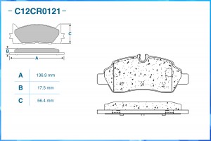 Тормозные колодки задние Low Metallic C12CR0121 C12CR0121 CWORKS