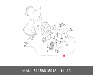 Трубопровод сжатого воздуха 51158015018 MAN