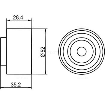 Ролик ГРМ MAZDA 626 (GE,GF,FS,FP) (92-02) (1.8/2.0) обводной GMB GT80040 GMB