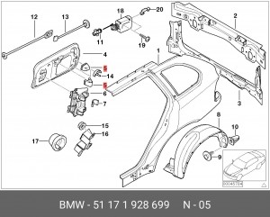 Колпачок крышки горловины топлив бака BMW 51 17 1 928 699 BMW