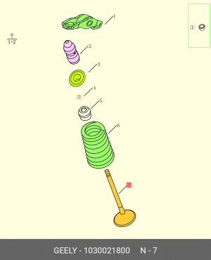 КЛАПАН ВПУСКНОЙ 1030021800 1030021800 GEELY