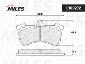 Колодки тормозные передние (без датчика) (Смесь Semi-Metallic) (VW TOUAREG 03/PO E100272 MILES