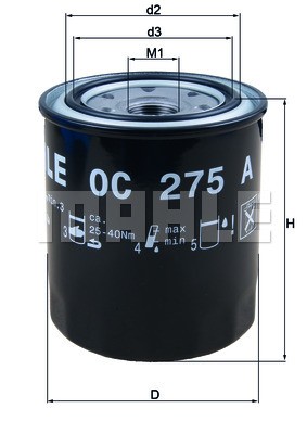 Фильтр масляный TOYOTA Avensis (T22,T25),Corolla,Land Cruiser (2.0 D/4.2 D/TD) M OC275A MAHLE KNECHT