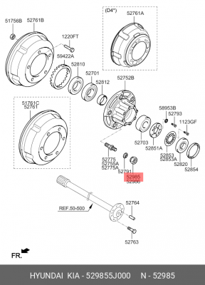 Гайка колеса HYUNDAI HD65,78 дв.D4GA переднего/заднего левого/правого OE 529855J000 HYUNDAI KIA