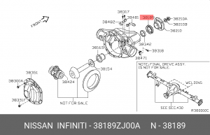 сальник хвостов.зад.ред!\ Nissan Navara/Frontier 38189-ZJ00A NISSAN