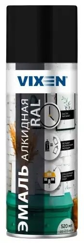 Краска черная глянцевая аэрозоль 520мл VIXEN VX19005 VIXEN