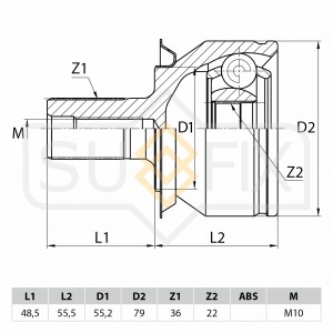 MAZDA 3 (BK) (2002-2009) 22x55.2x36 ST1088 SUFIX