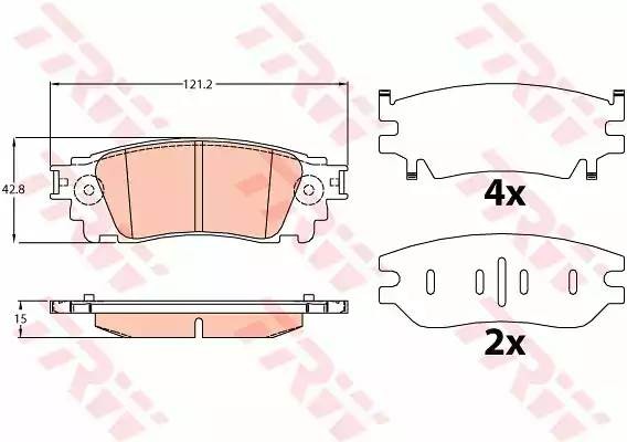 Колодки задние LEXUS NX200, NX300 7/14- GDB4459 GDB4459 TRW