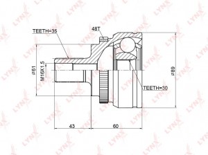 ШРУС наружный передний MERCEDES-BENZ E280-430(W210) 4WD 96-02 CO-3772A CO-3772A LYNXAUTO