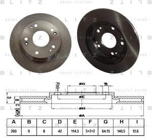 Диск тормозной задний HONDA Civic 06- BS0277 BS0277 BLITZ