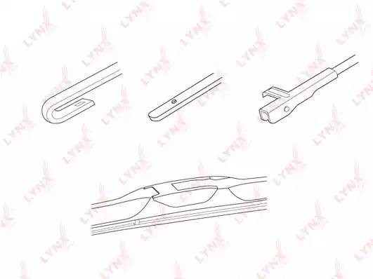 Гибридная щётка стеклоочистителя 350мм подходит для NISSAN Tiida 07 / Juke 10 /  LX350 LYNXAUTO